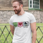 Peace Love Real Estate T-shirt<br><div class="desc">vastgoedgeschenken voor een goed,  een eigendomsbedrijf,  een hypotheekmakelaar,  een leningofficier of zelfs een nieuwe huiseigenaar. Een vredesteken,  een hart en een huis.</div>