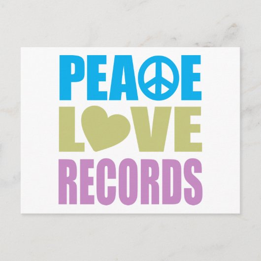 Peace Love Records Briefkaart (Voorkant)