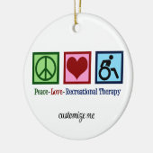 Peace Love Recreationele Therapie Aangepast kerstf Keramisch Ornament (Links)