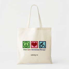 Peace Love Recreationele Therapie op maat Tote Bag