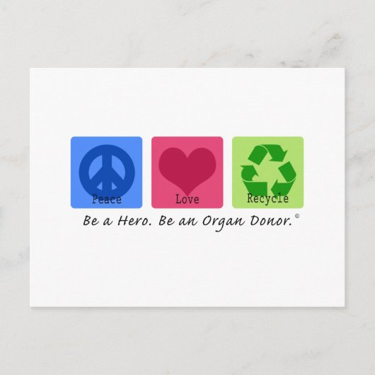 Peace Love Recyclen Briefkaart (Voorkant)