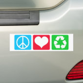 Peace Love Recyclen Bumpersticker (Op auto)