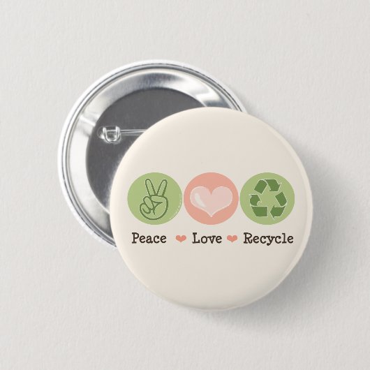 Peace Love Recyclen Button (Voorkant /achterkant)
