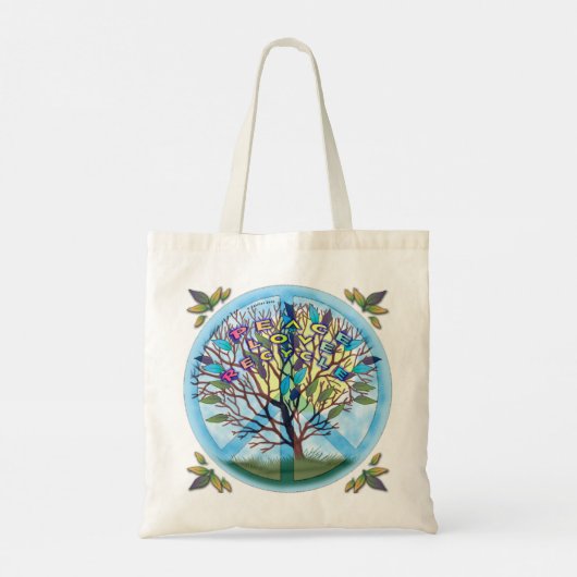 Peace Love Recyclen Canvas tas (Achterkant)