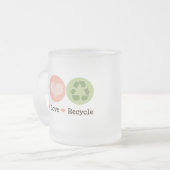 Peace Love Recyclen Frosted Mok (Voorkant links)