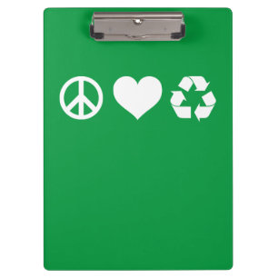 Peace Love Recyclen Klembord