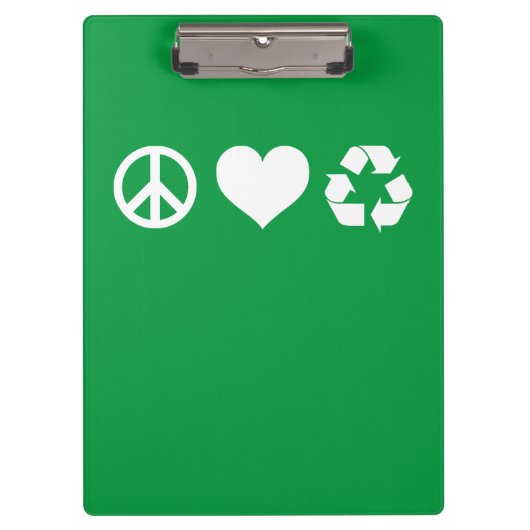 Peace Love Recyclen Klembord (Voorkant)