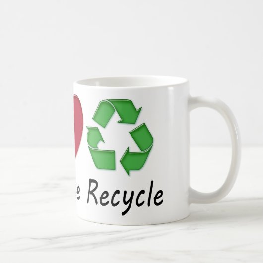 Peace Love Recyclen Koffiemok (Rechts)