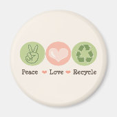 Peace Love Recyclen magneet (Voorkant)