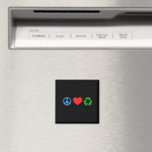 Peace Love Recyclen Magneet (Insitu (Vaatwasser))