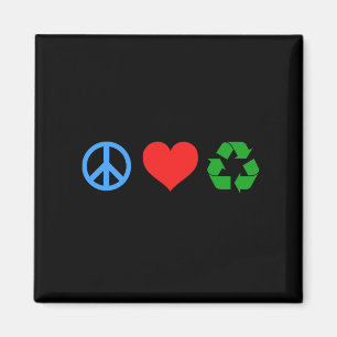 Peace Love Recyclen Magneet