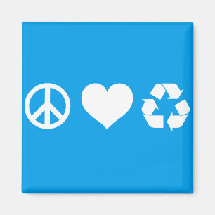 Peace Love Recyclen Magneet