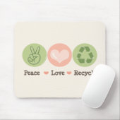 Peace Love Recyclen Mousepad Muismat (Met muis)