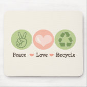 Peace Love Recyclen Mousepad Muismat (Voorkant)
