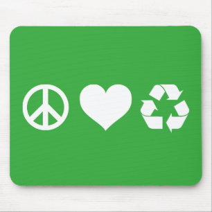 Peace Love Recyclen Muismat