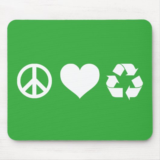 Peace Love Recyclen Muismat (Voorkant)
