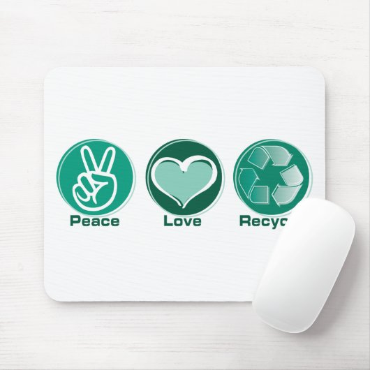 Peace Love Recyclen Muismat (Met muis)