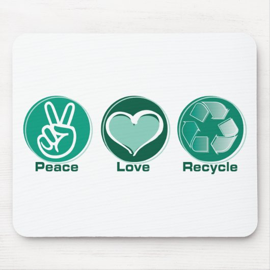 Peace Love Recyclen Muismat (Voorkant)
