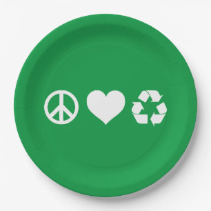 Peace Love Recyclen Papieren Bordje