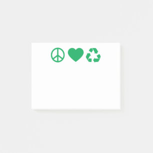 Peace Love Recyclen Post-it® Notes