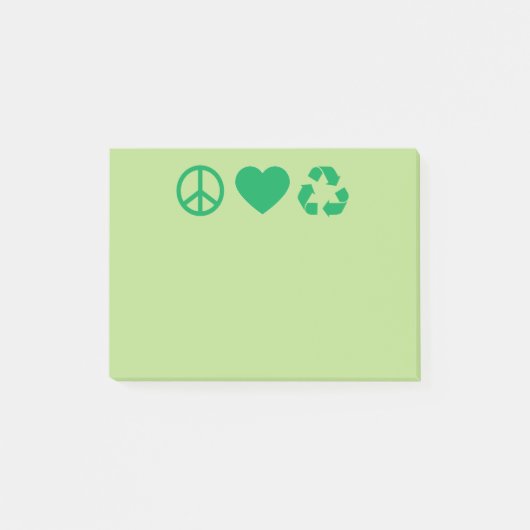 Peace Love Recyclen Post-it® Notes (Voorkant)