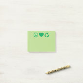 Peace Love Recyclen Post-it® Notes (Op bureau)