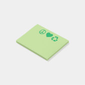 Peace Love Recyclen Post-it® Notes (Schuin)
