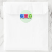 Peace Love Recyclen Ronde Sticker (Tas)