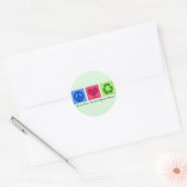 Peace Love Recyclen Ronde Sticker (Envelop)