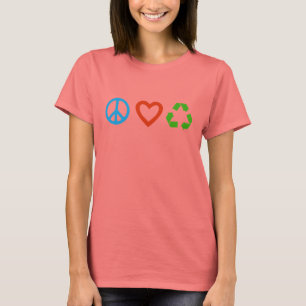 Peace Love Recyclen T-Shirt - veel kleuren en stij