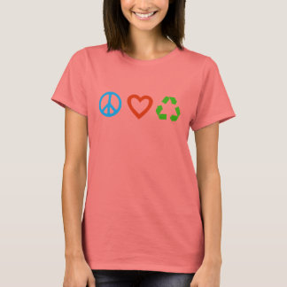 Peace Love Recyclen T-Shirt - veel kleuren en stij