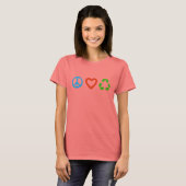 Peace Love Recyclen T-Shirt - veel kleuren en stij (Voorkant volledig)