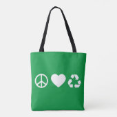 Peace Love Recyclen Tote Bag (Achterkant)