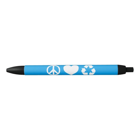 Peace Love Recyclen Zwarte Inkt Pen (Voorkant)