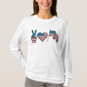 Peace Love Red White Blue T-shirt (Voorkant)