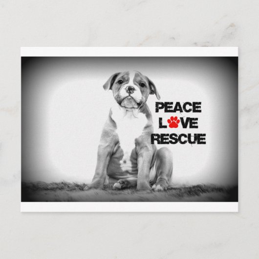 Peace Love Redcue Dog Briefkaart (Voorkant)