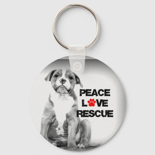 Peace Love Redcue Dog Sleutelhanger (Voorkant)