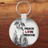 Peace Love Redcue Dog Sleutelhanger (Voorkant)