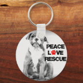 Peace Love Redcue Dog Sleutelhanger (Voorkant)