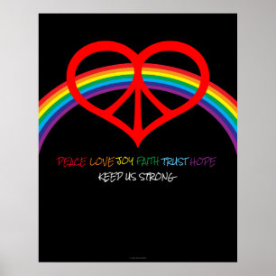 Peace Love Regenboog Poster