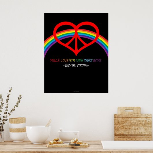 Peace Love Regenboog Poster (Keuken)