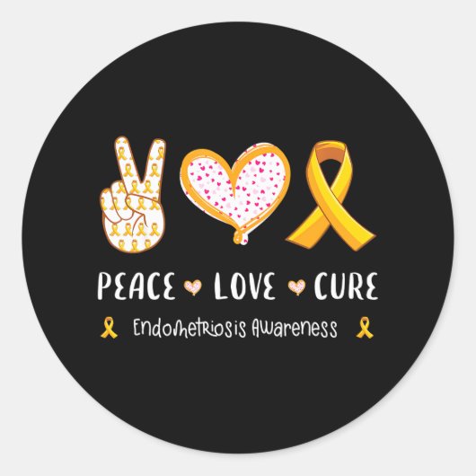 Peace Love remedie Endometriosis awareness for men Ronde Sticker (Voorkant)