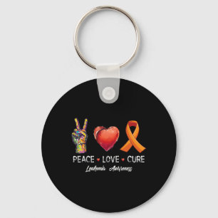 Peace Love remedie leukemie awareness mannen vrouw Sleutelhanger