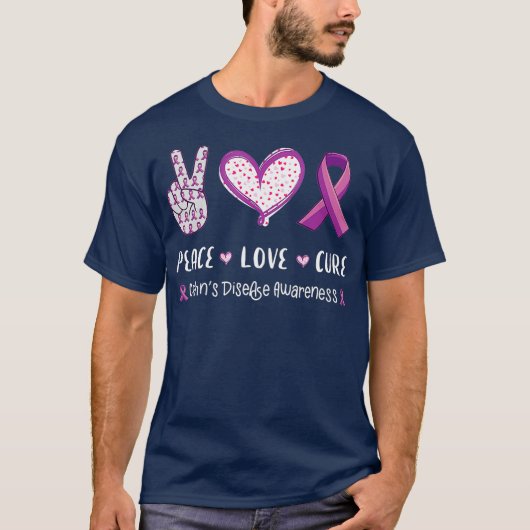 Peace Love remedie tegen kanker man IBD T-shirt (Voorkant)
