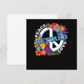 Peace Love Repensionrement Grandpa Hippie Gift Kaart (Voorkant / Achterkant)