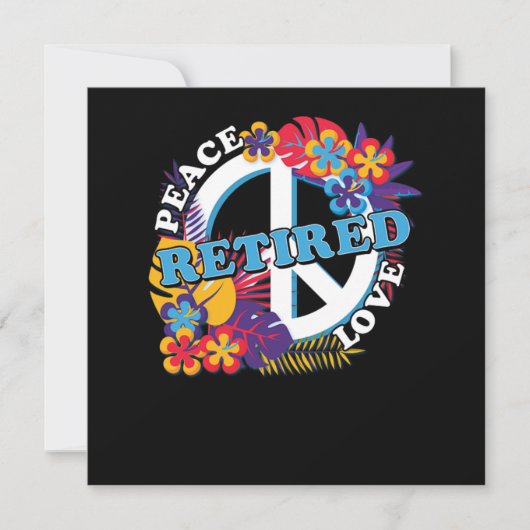 Peace Love Repensionrement Grandpa Hippie Gift Kaart (Voorkant)