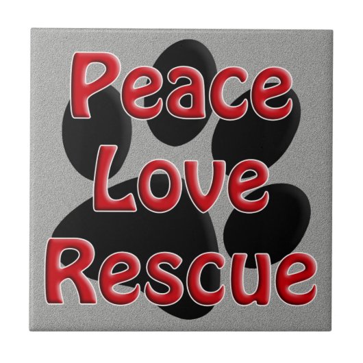 Peace Love Rescue Pet Adoption Tegeltje (Voorkant)