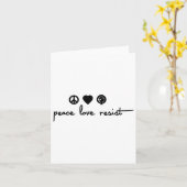 Peace Love Resist Kaart (Gele Bloem)