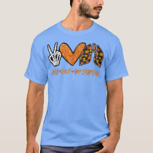 Peace Love Respiratory Therapist Halloween Costuum T-shirt