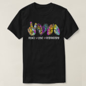 Peace Love Respiratory Therapist Leopard RT Regist T-shirt (Design voorkant)